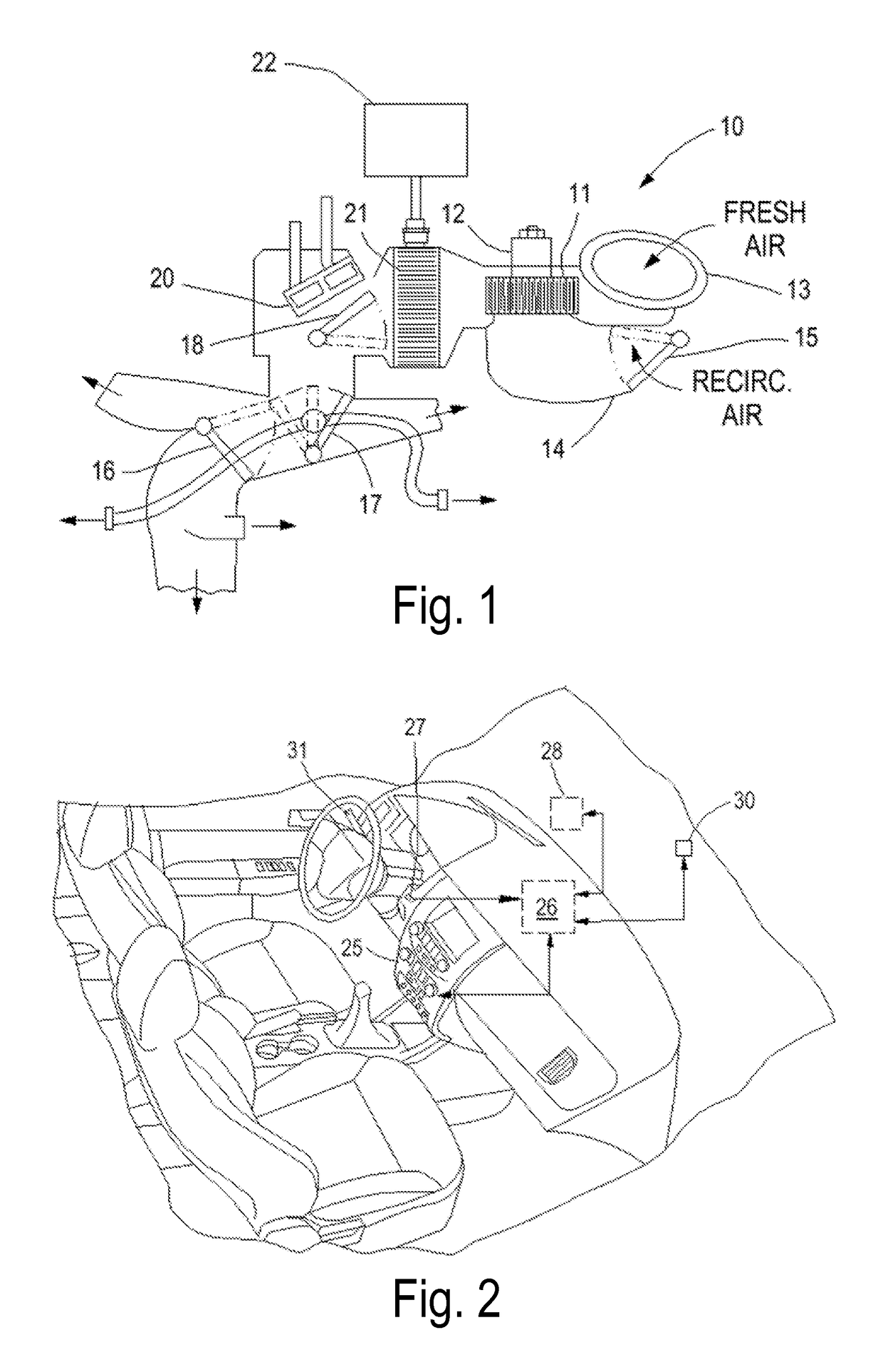 Vehicular HVAC system with modified air recirculation for start-stop engine