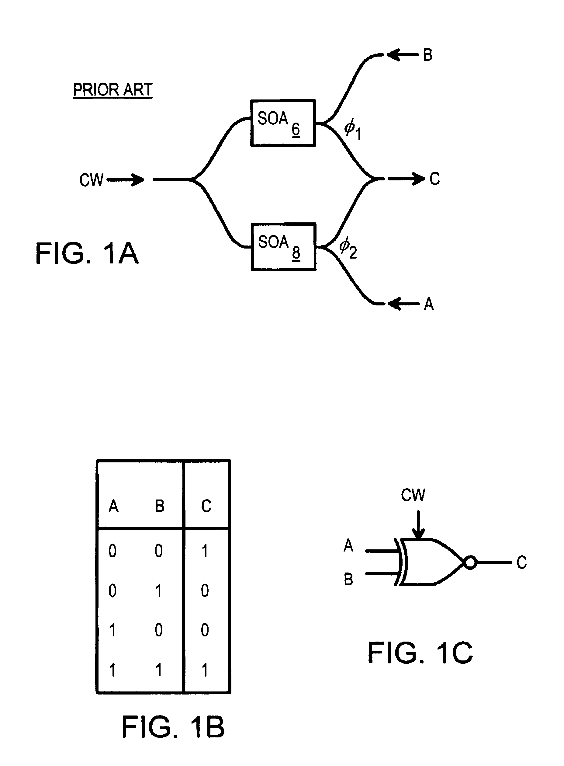 All optical logic using cross-phase modulation amplifiers and mach-zehnder interferometers with phase-shift devices