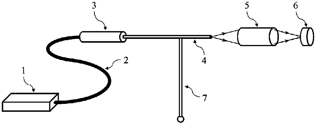 Combination cantilever beam probe sensing method and device based on optical fiber exit light detection