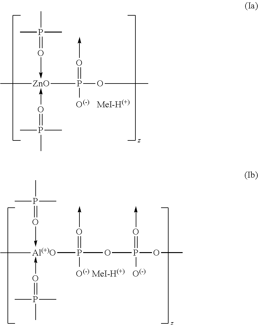 Azine metal phosphates as flame-retardant materials