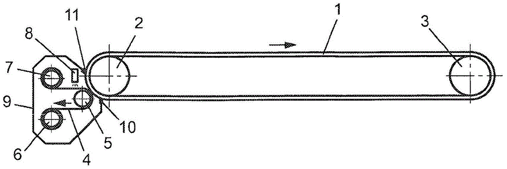 Cleaning installation for a continuous belt consisting of metal, and a strip caster installation comprising such a cleaning installation