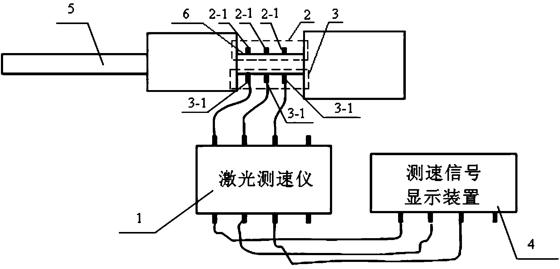 Laser light curtain blocking type speed measuring system for measuring light-gas gun millimeter-level bullet speed