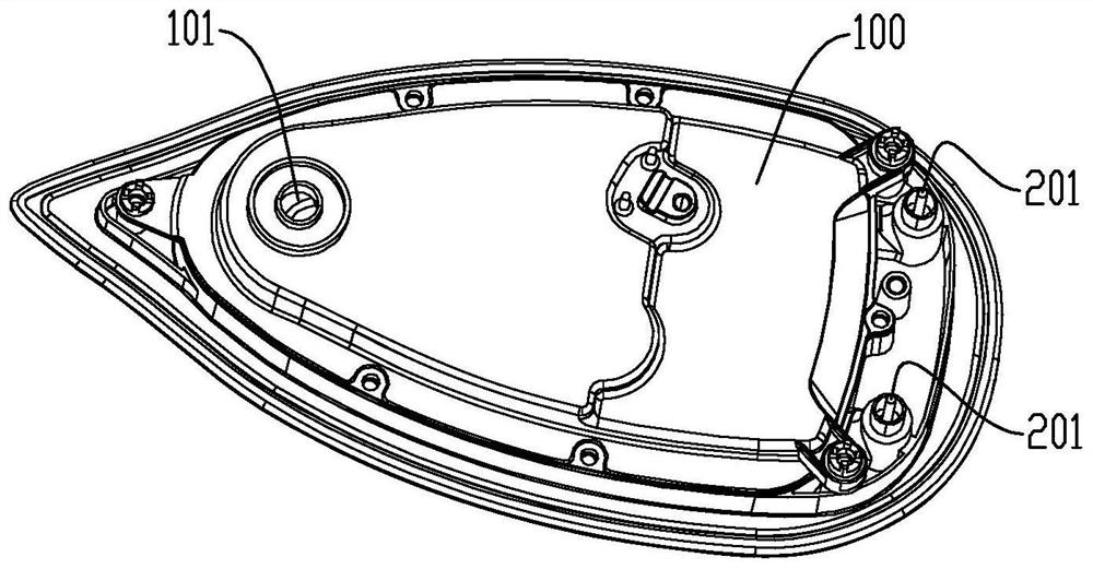 Steam ironing bottom plate assembly and steam ironing equipment