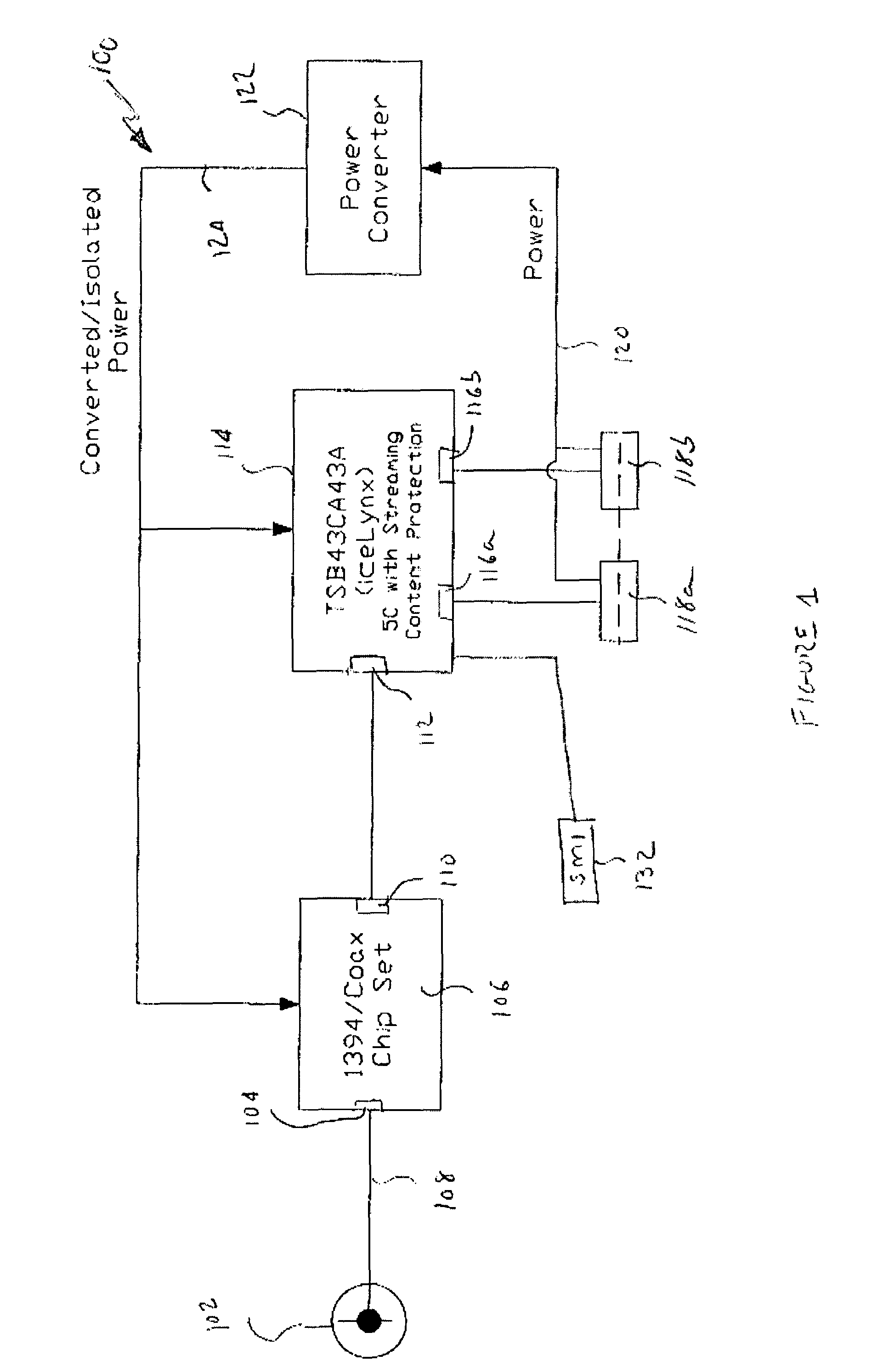 IEEE 1394 to coaxial cable adapter