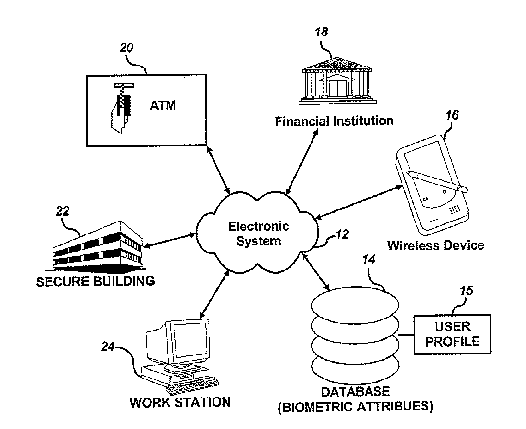 Point of entry authorization utilizing RFID enabled profile and biometric data