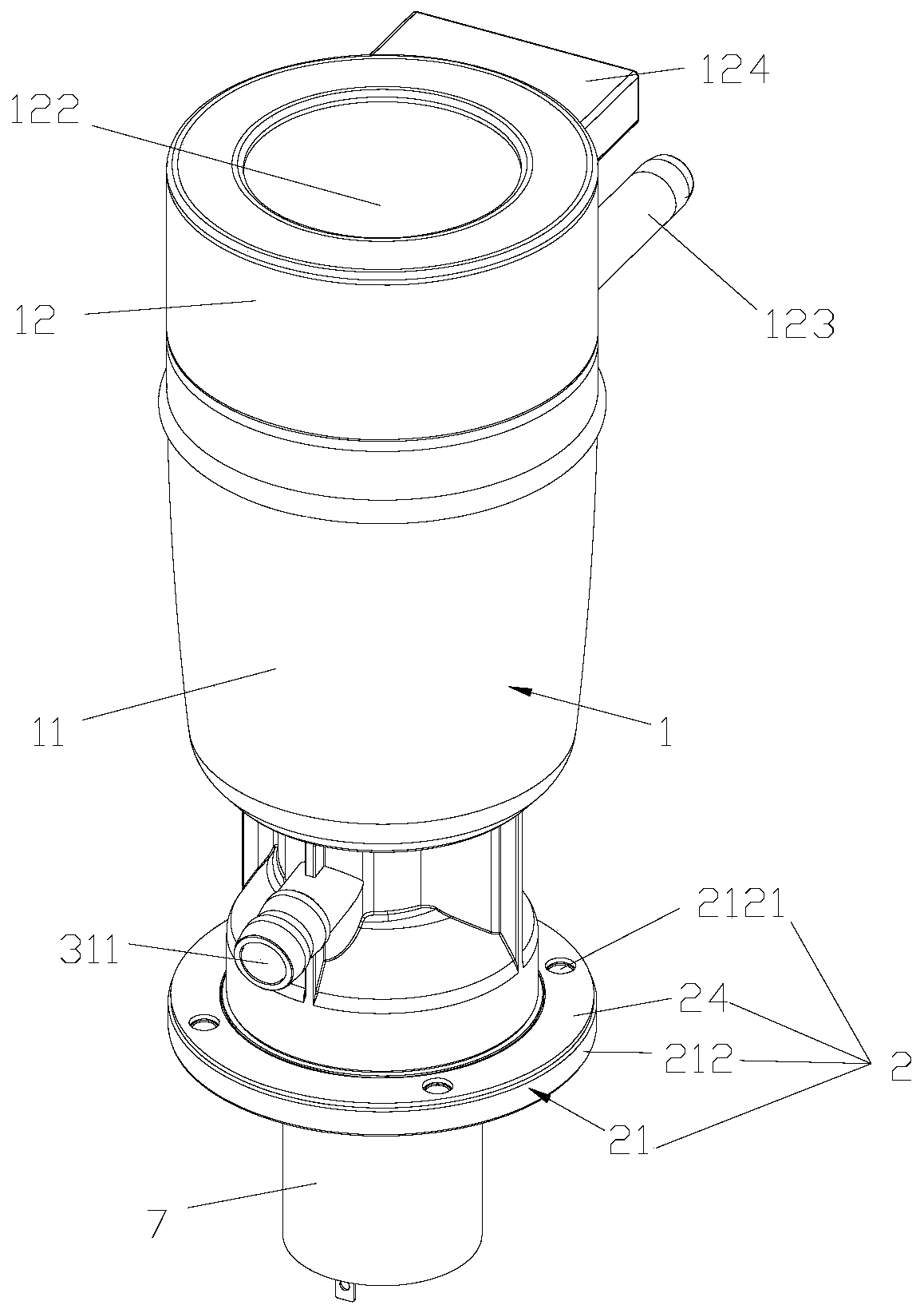 Stirring and mixing device easy to disassemble, assemble and clean