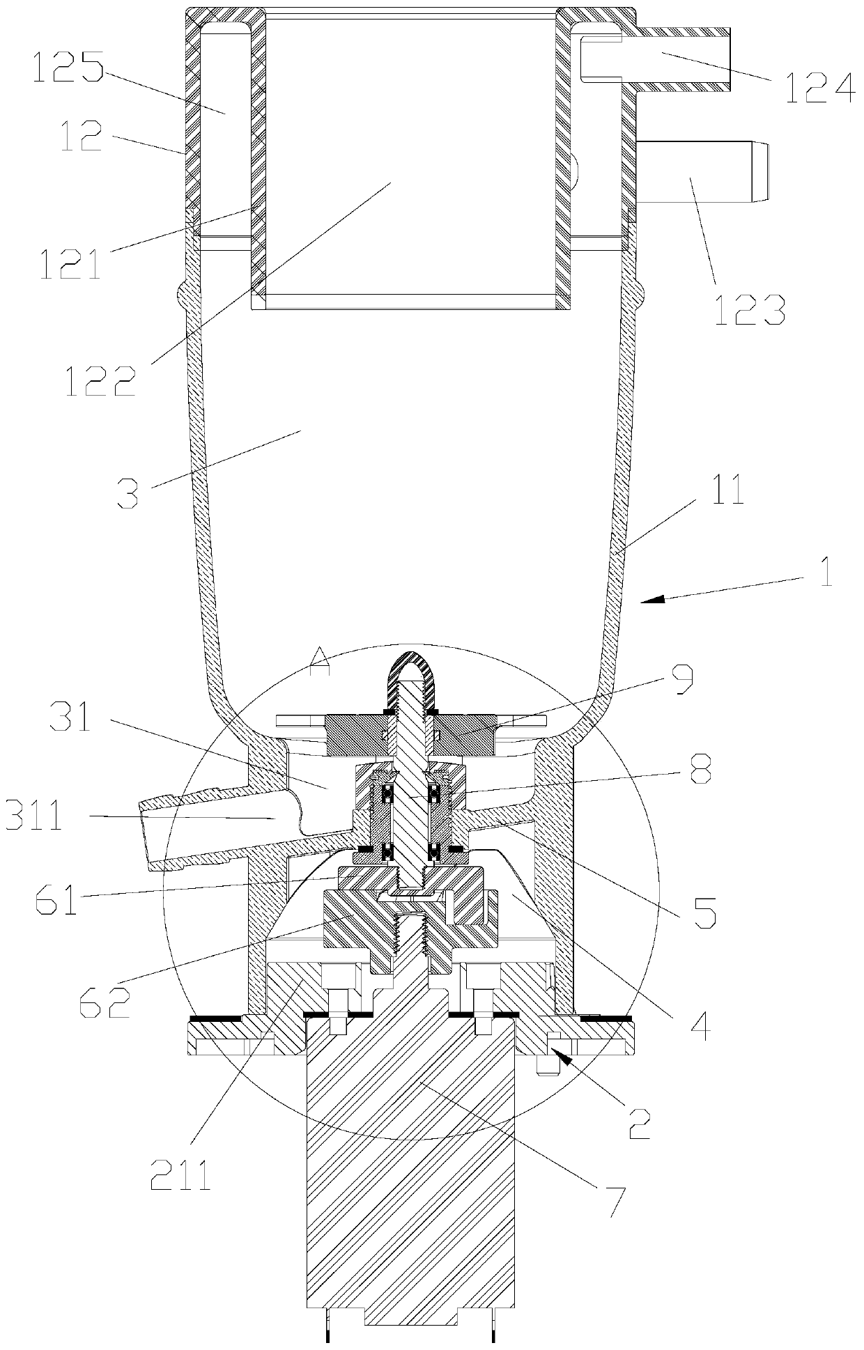 Stirring and mixing device easy to disassemble, assemble and clean