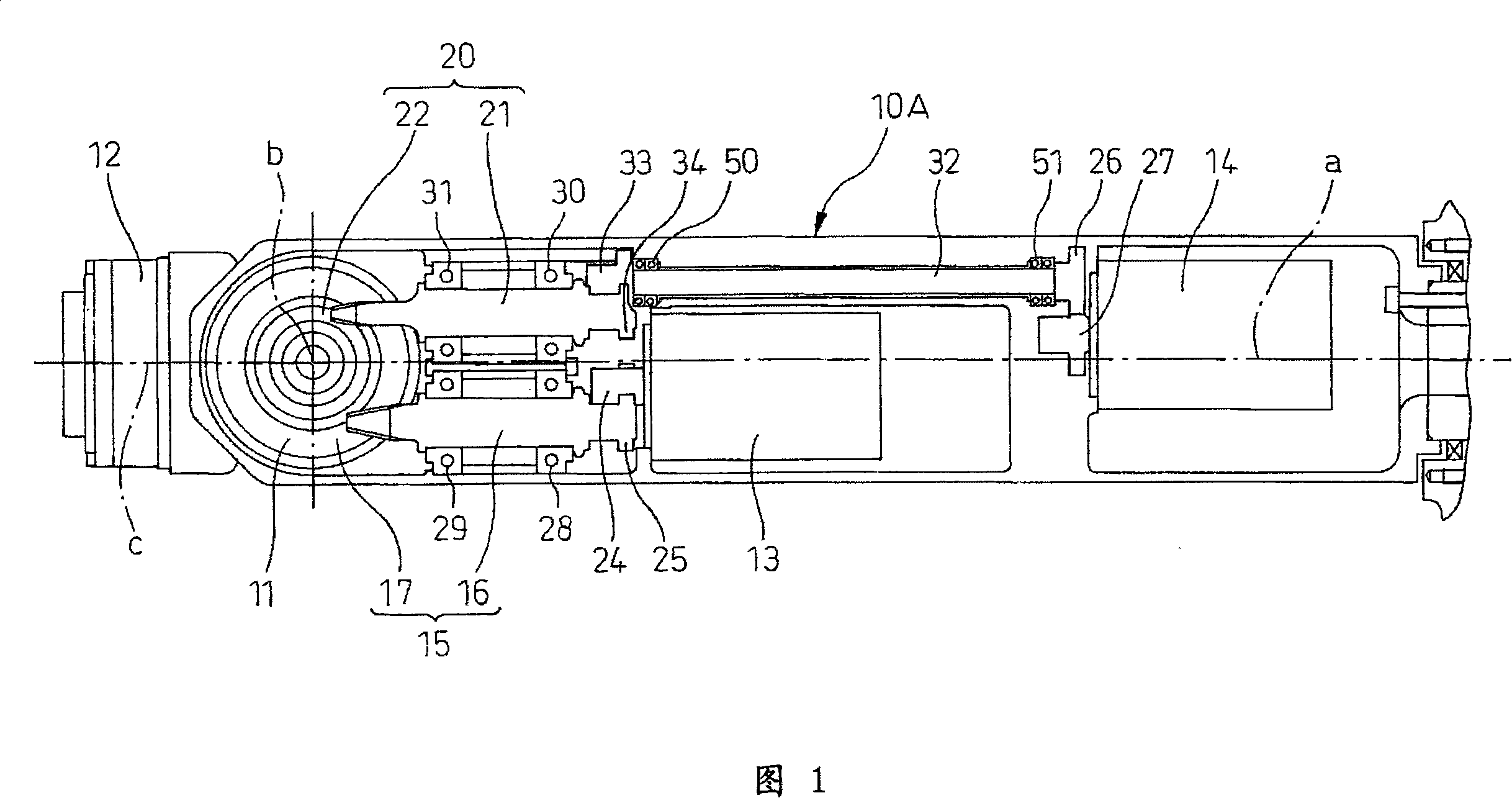 Wrist driving structure for industrial robot