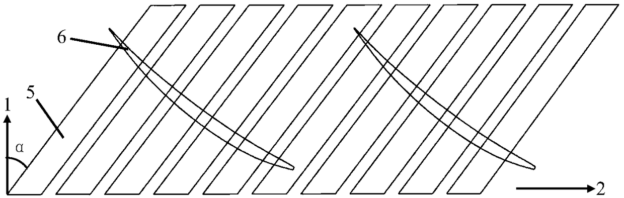 An axially forward, radially inclined anti-blade angular seam processing casing