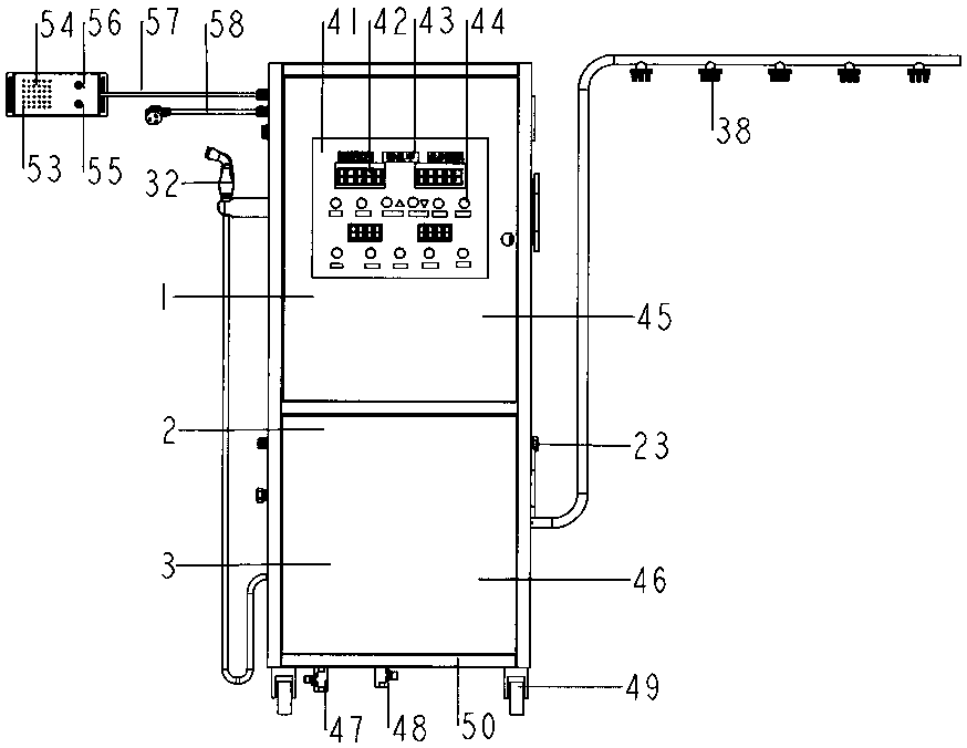 An intelligent type deodorizing and cleaning machine for a refuse transfer station