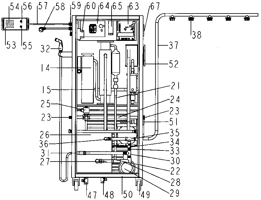 An intelligent type deodorizing and cleaning machine for a refuse transfer station