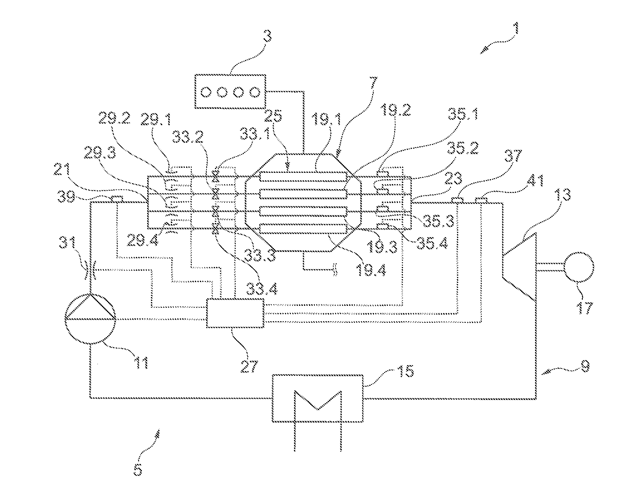 Method for operating a system for a thermodynamic cycle with a multi-flow evaporator, control unit for a system, system for a thermodynamic cycle with a multi-flow evaporator, and arrangement of an internal combustion engine and a system