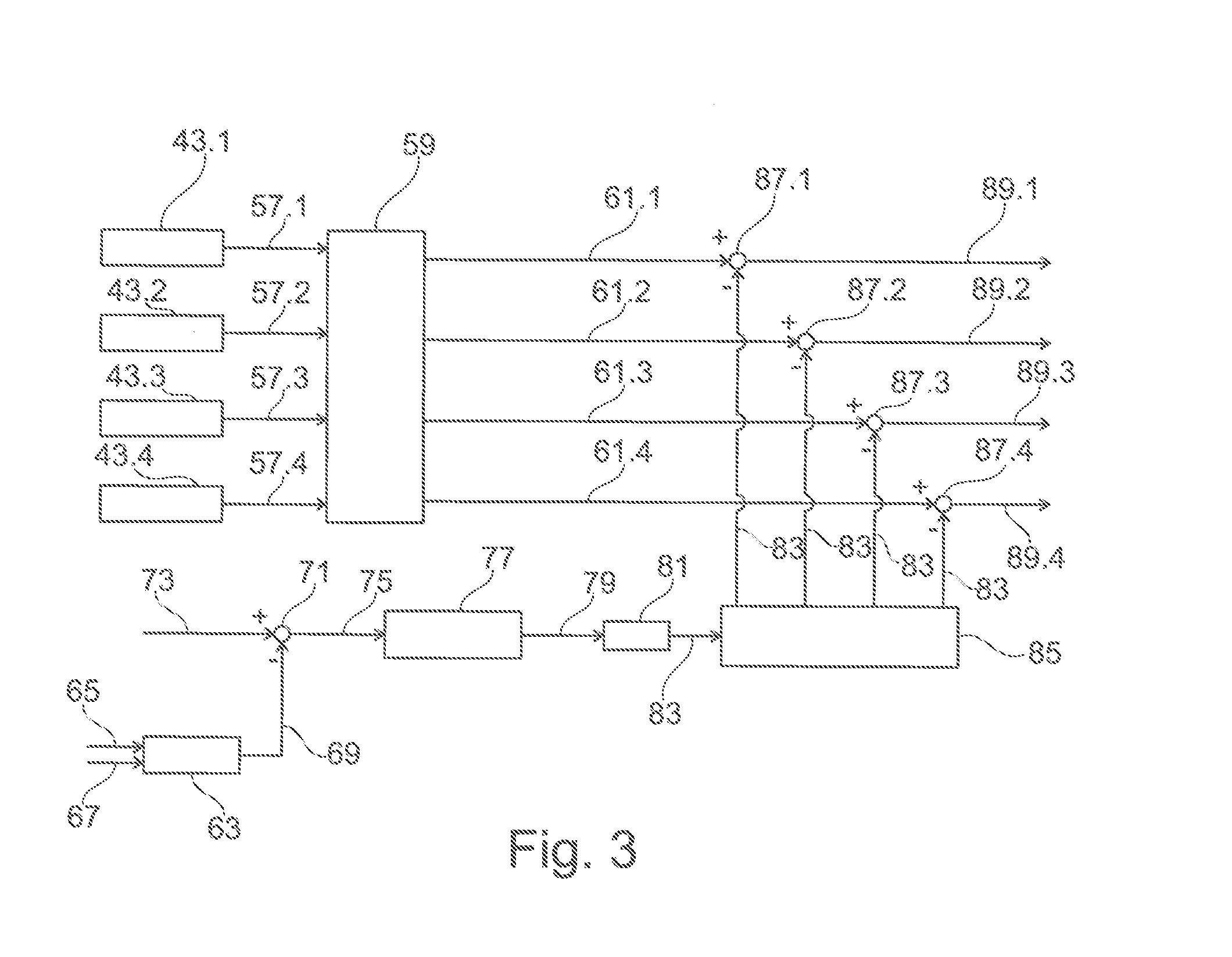 Method for operating a system for a thermodynamic cycle with a multi-flow evaporator, control unit for a system, system for a thermodynamic cycle with a multi-flow evaporator, and arrangement of an internal combustion engine and a system