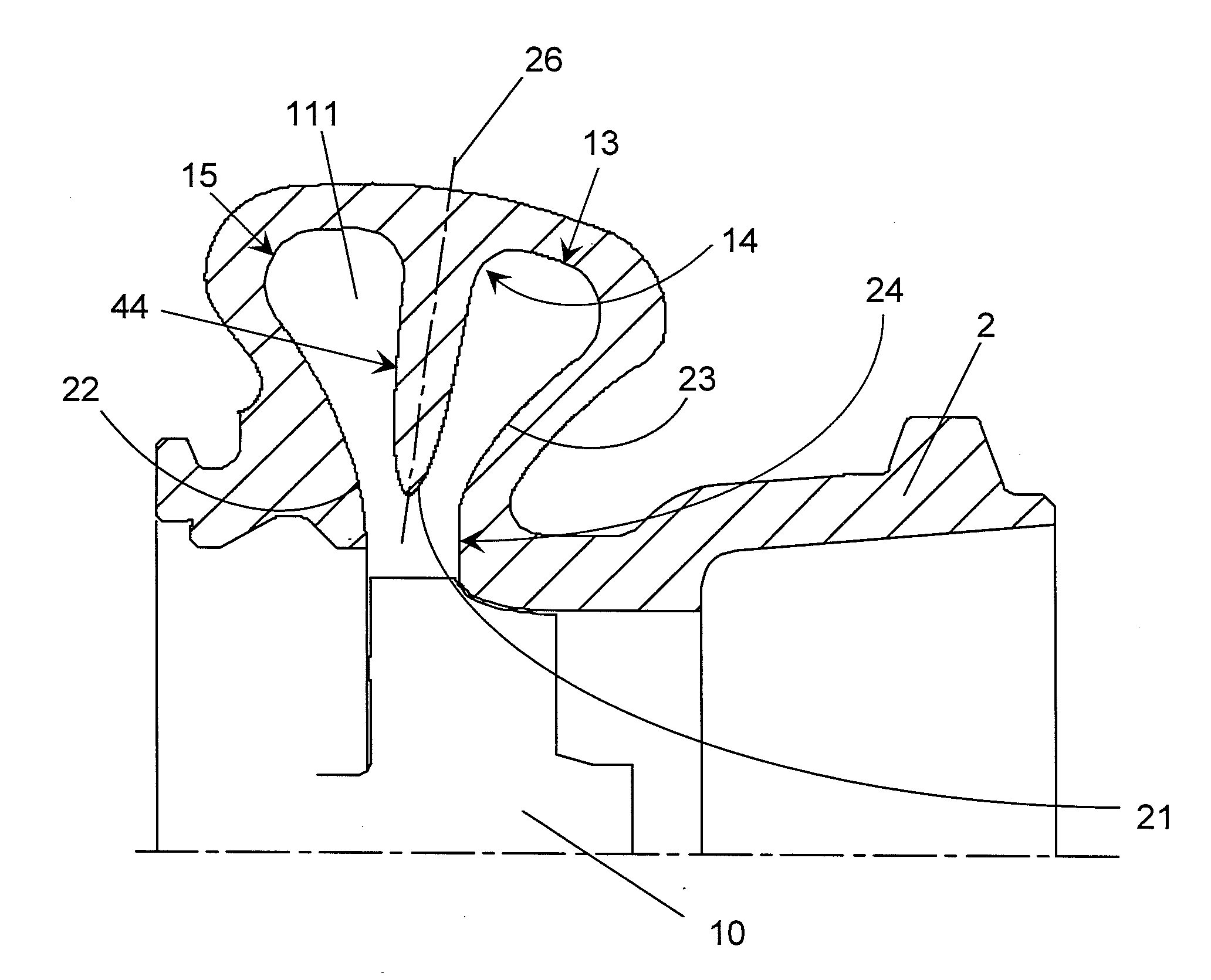 Flow thermal stress turbocharger turbine housing divider wall