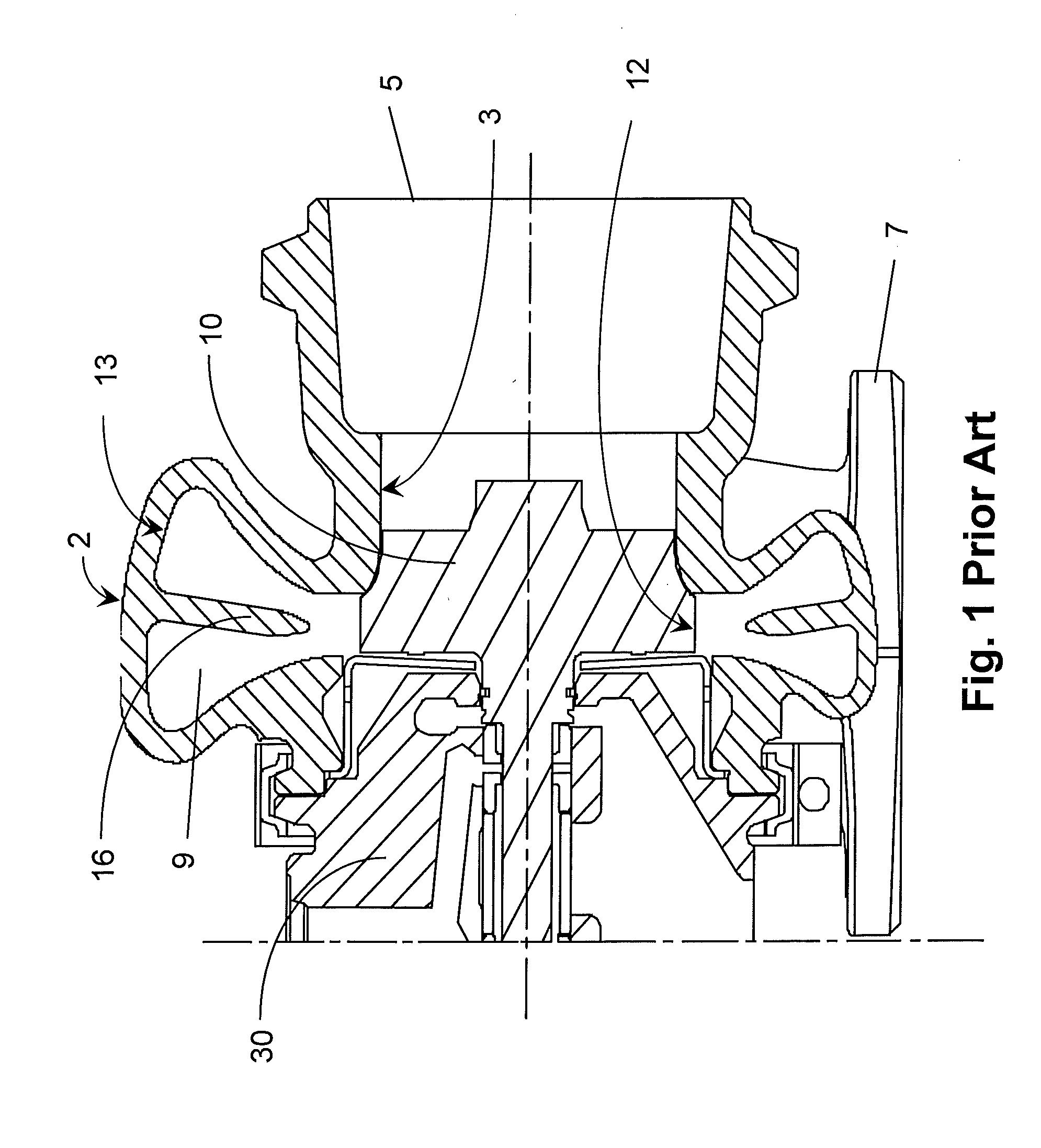 Flow thermal stress turbocharger turbine housing divider wall