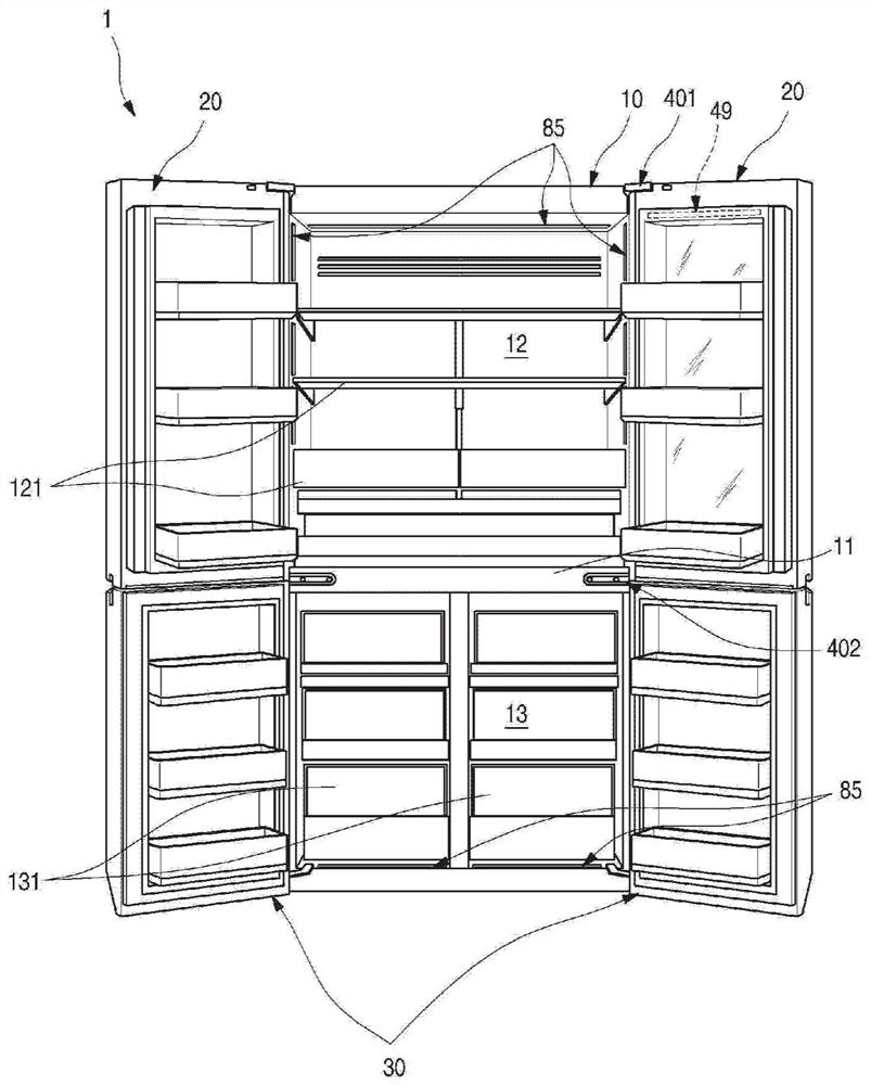 Refrigerator and method for opening refrigerator door