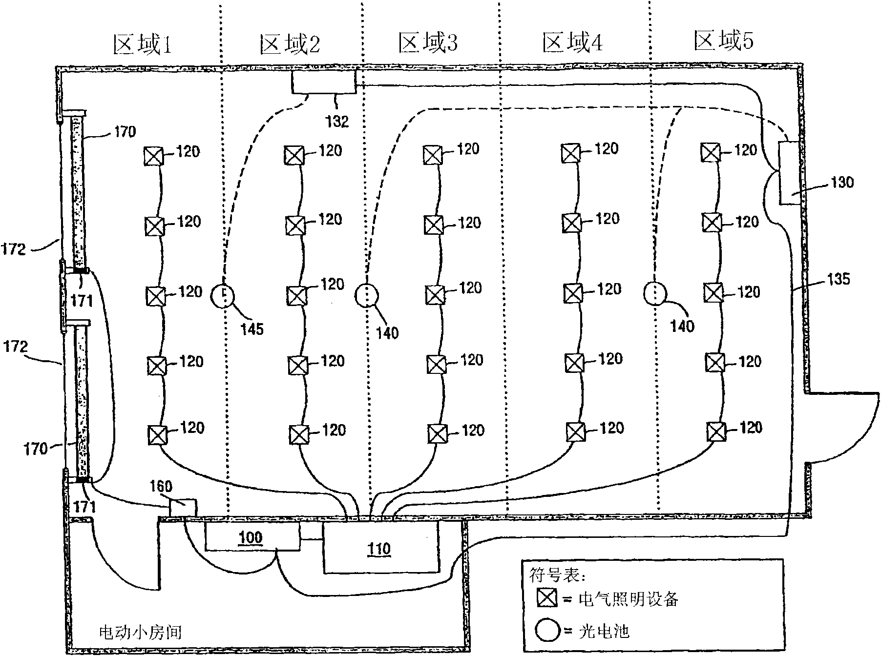 Electrically controllable window treatment system to control sun glare in a space