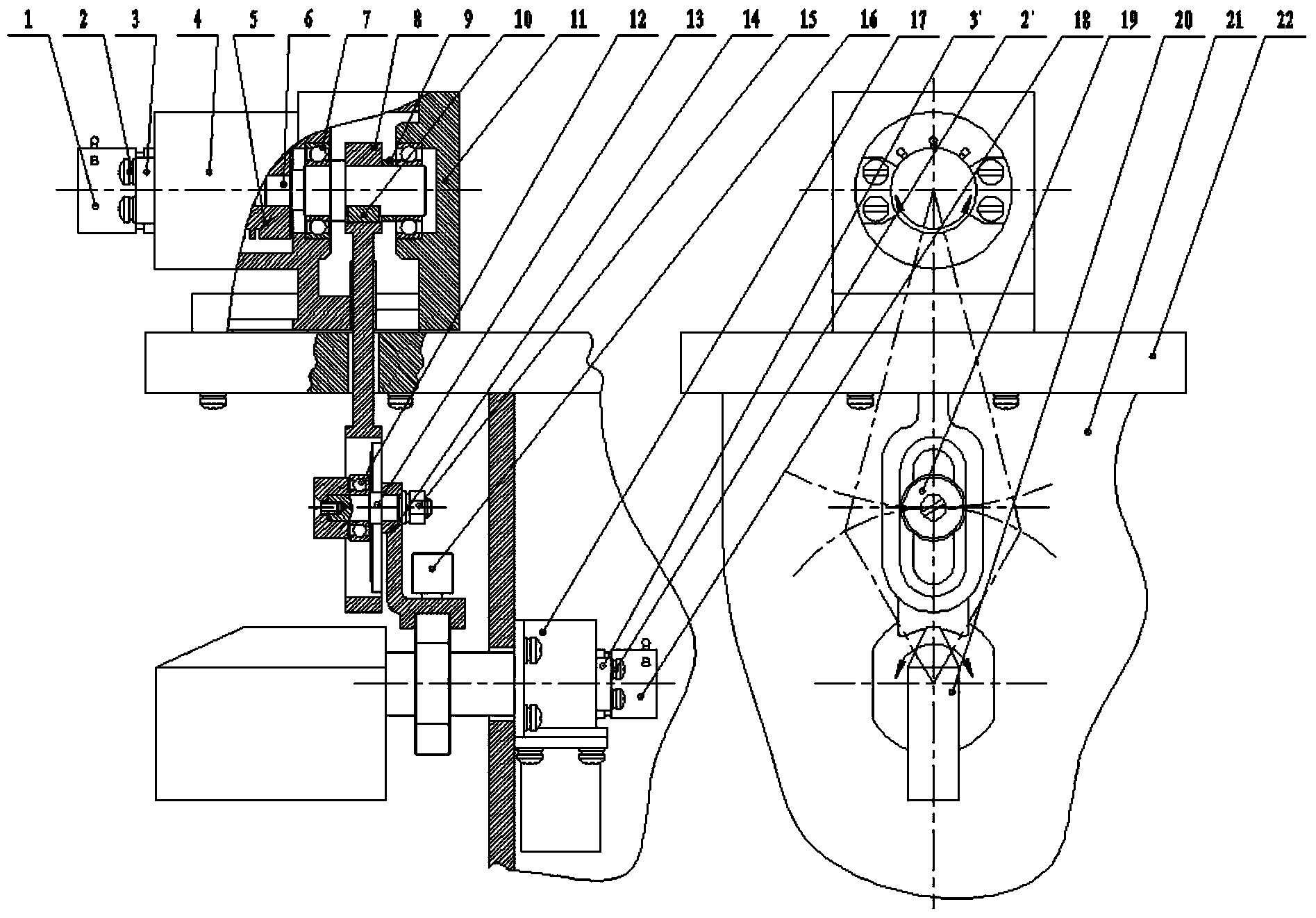 Air steering engine rudder piece angle and electrical angle overlapping zeroing execution mechanism