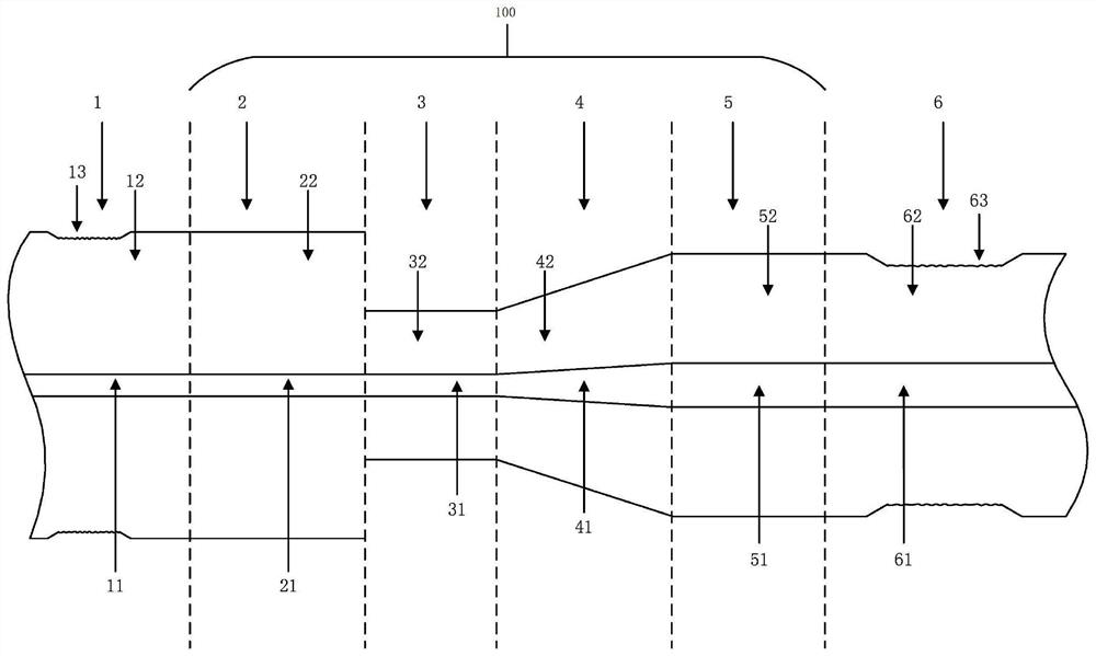 Optical fiber mode field adapter with cladding power stripping function and preparation method thereof