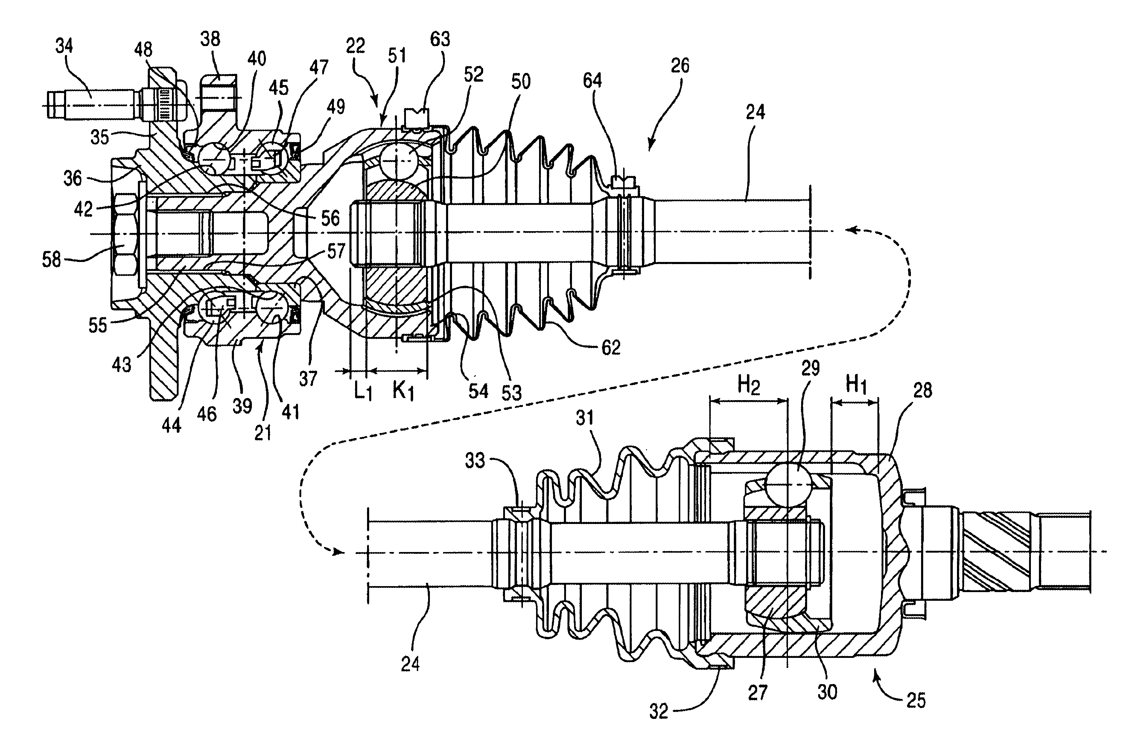 Drive wheel bearing assembly