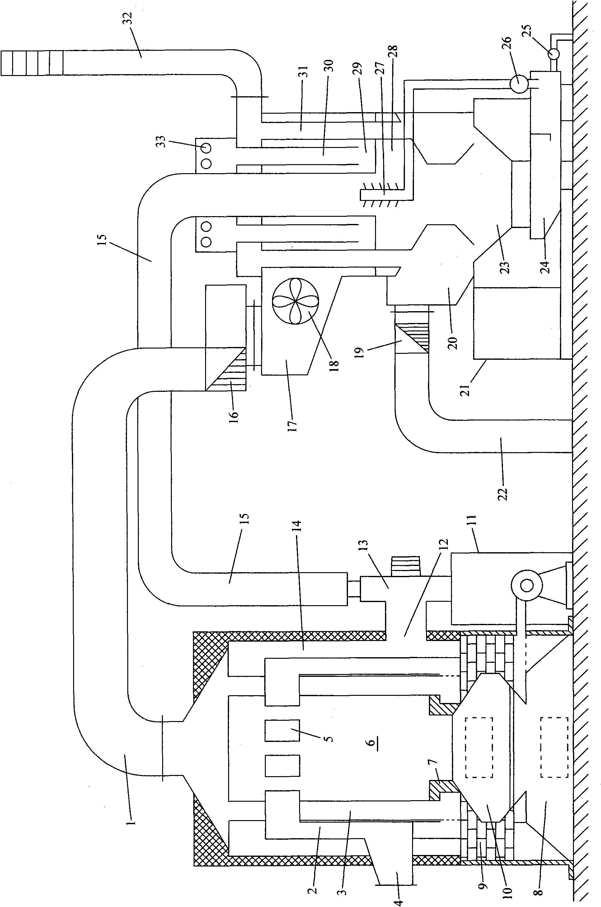 Air-returning decompressing high temperature hot blast stove capable of dedusting and removing smoke with calandria