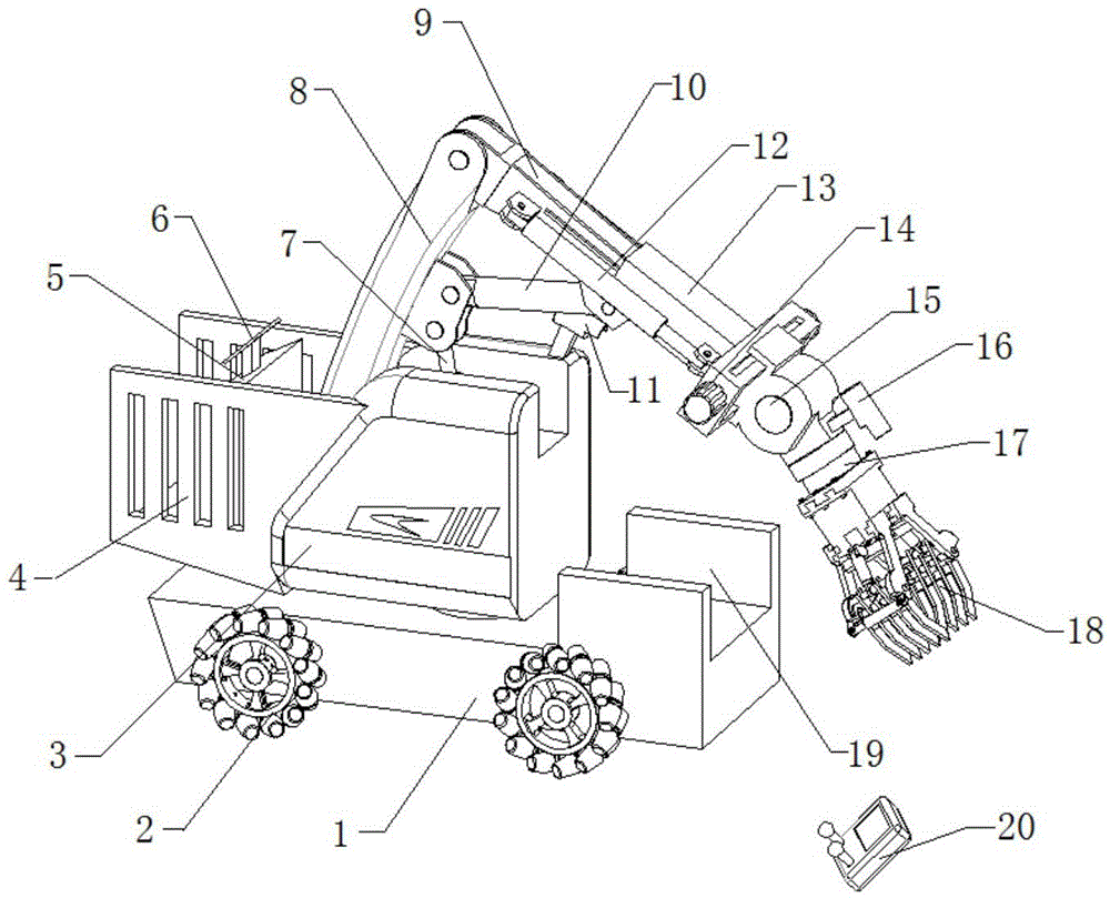 Transfer robot based on mobile mechanical arm