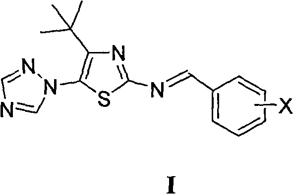 Application of 4-tertiary butyl-5-(1,2,4-triazole-1-base)-2-benzyliminothiazole in preparation of insecticide