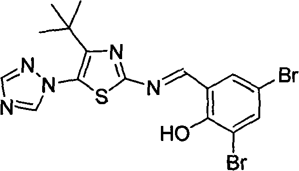 Application of 4-tertiary butyl-5-(1,2,4-triazole-1-base)-2-benzyliminothiazole in preparation of insecticide