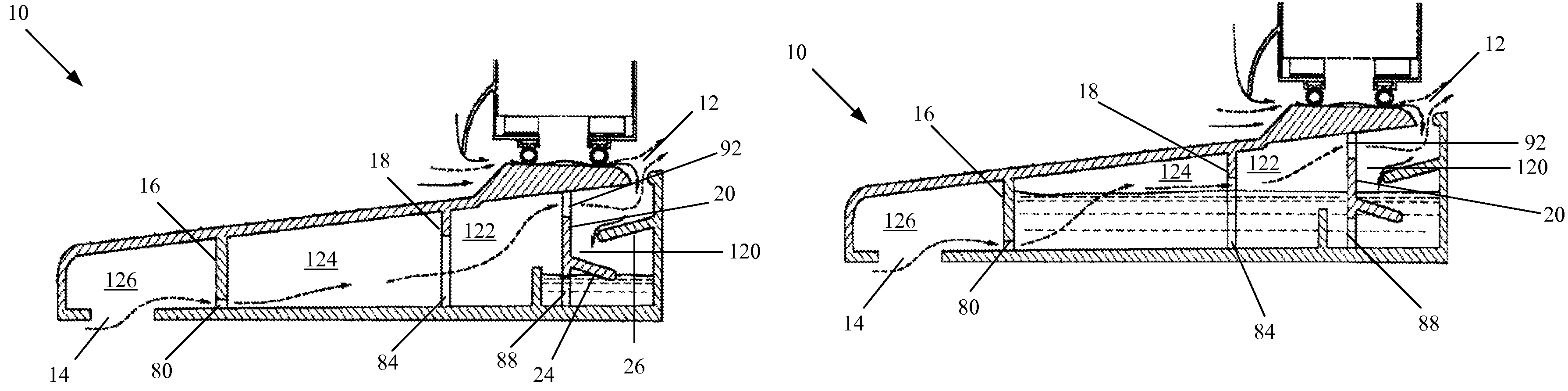 Door threshold water return systems