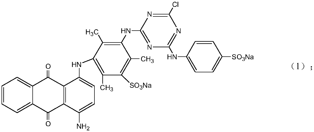 Blue reactive dye and preparation method thereof