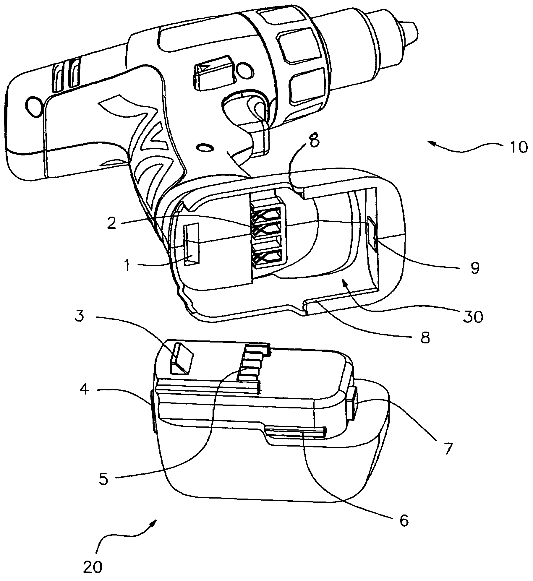 Power tool with battery power supply