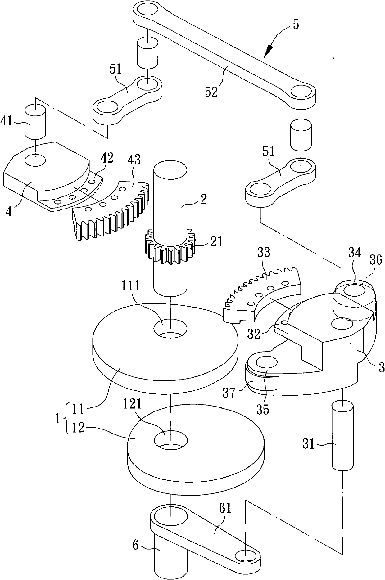 Transmission mechanism with intermittent output action