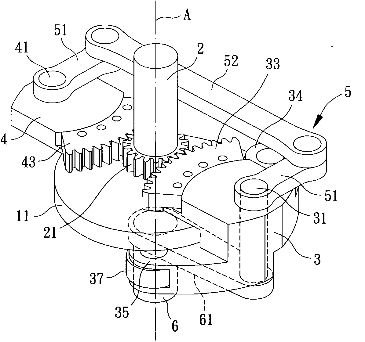 Transmission mechanism with intermittent output action