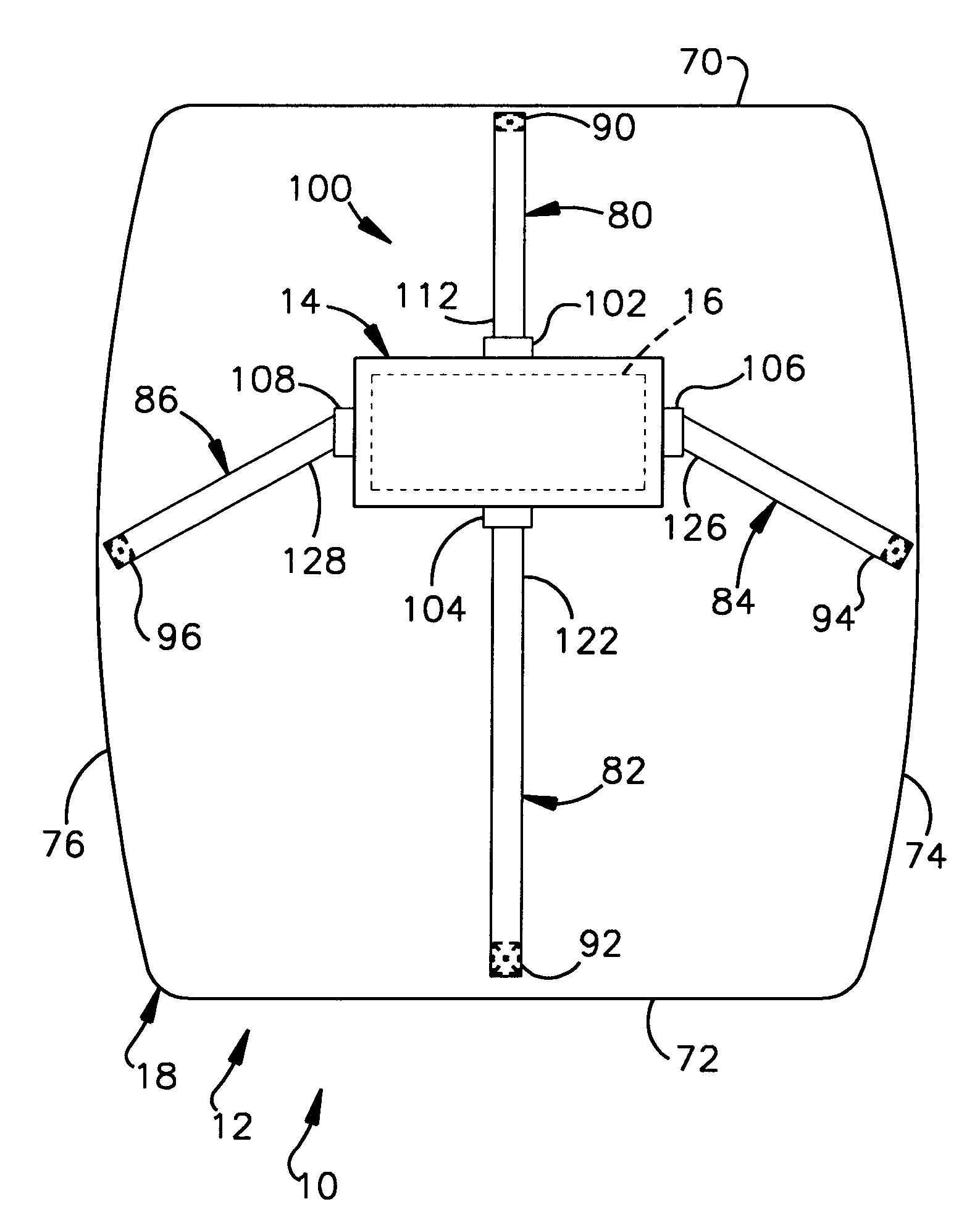 Apparatus for positioning an inflated air bag