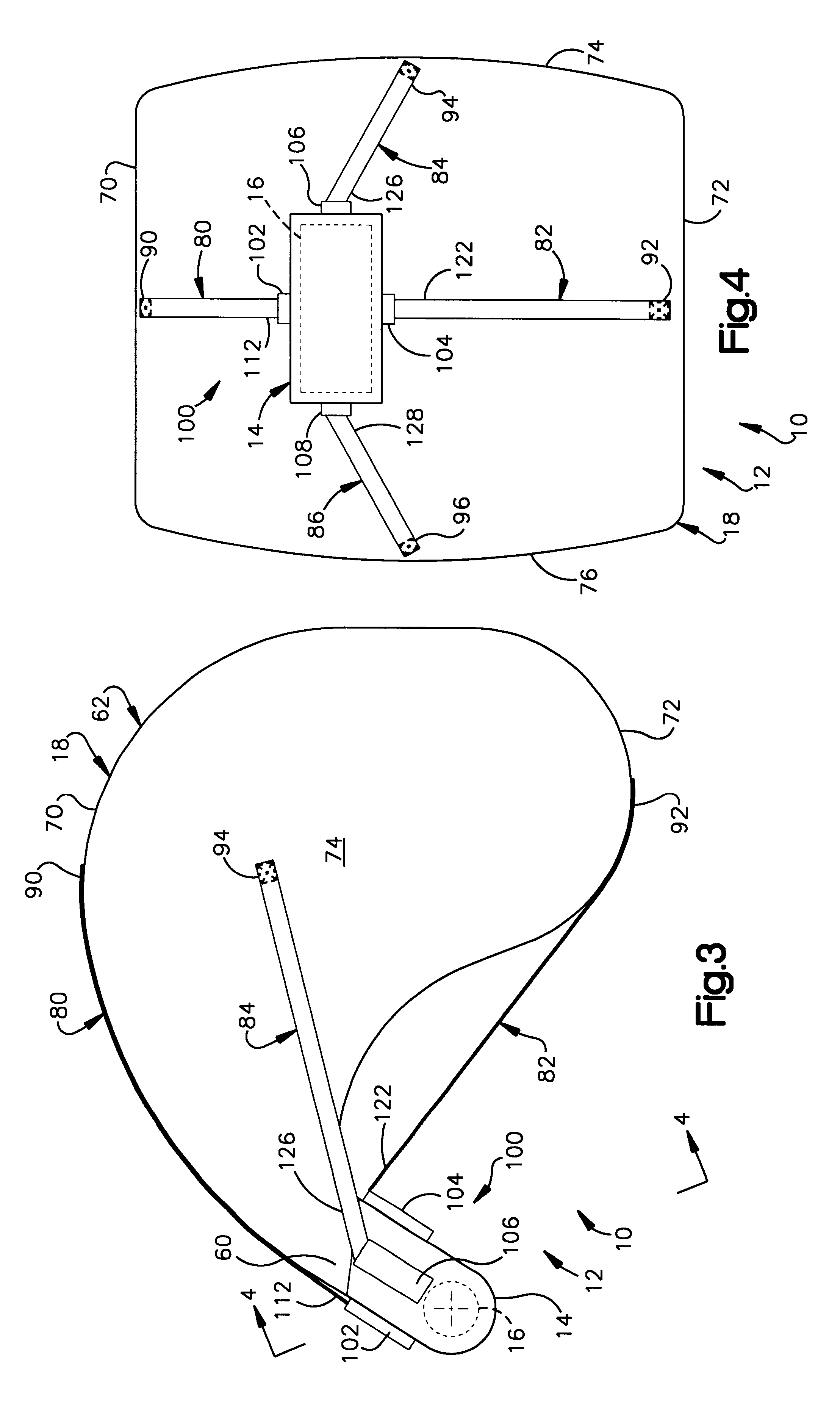 Apparatus for positioning an inflated air bag