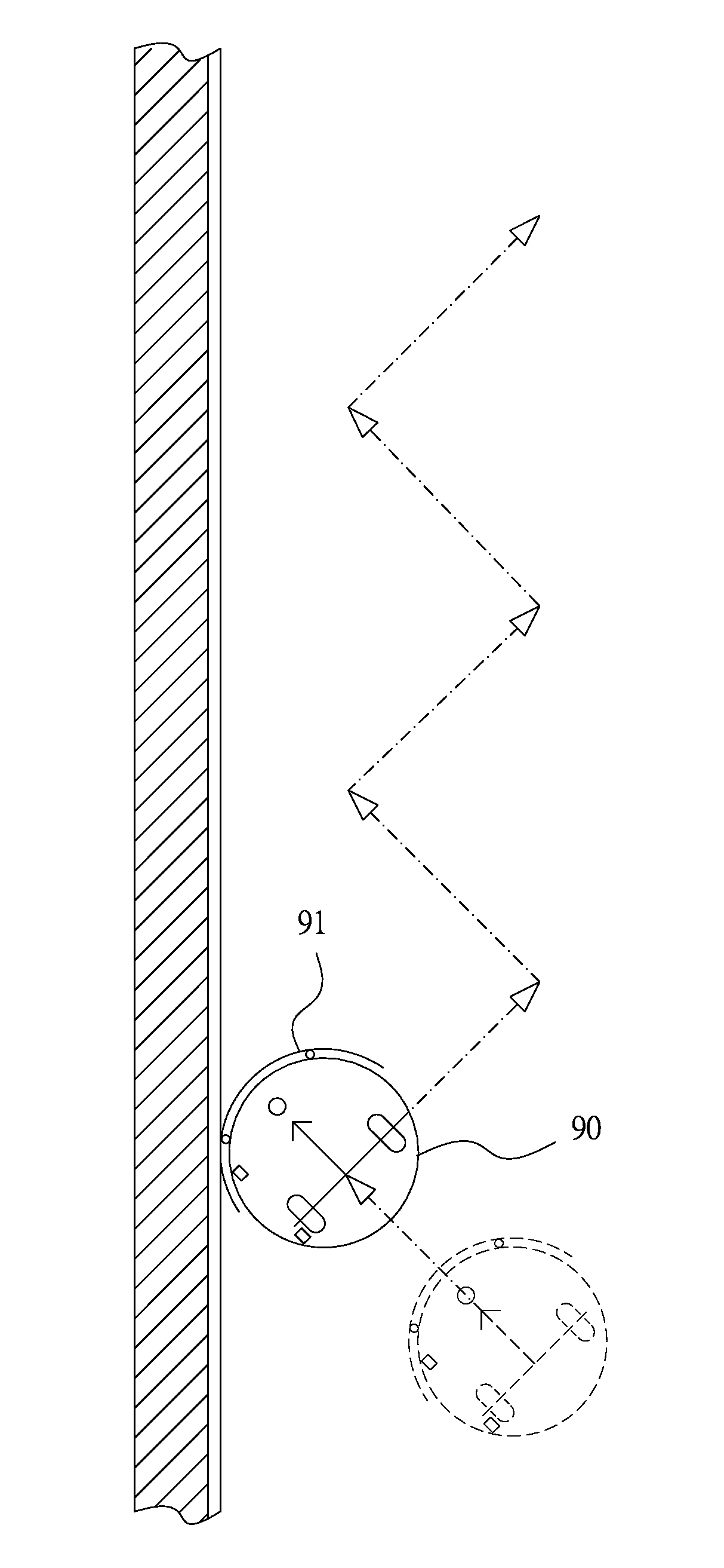 Wall-following Moving Device