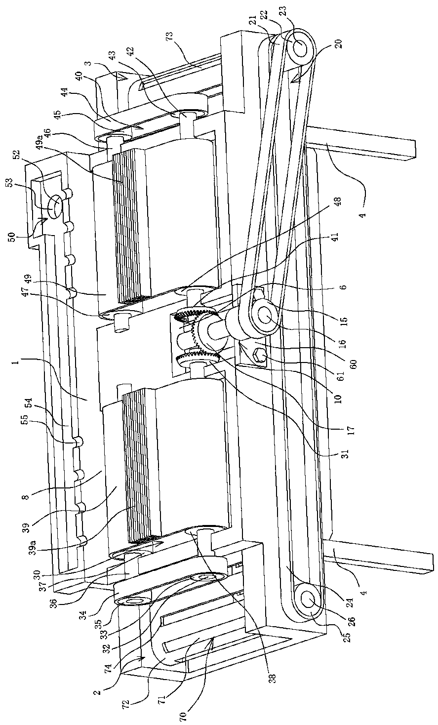 Jute fiber kneading device