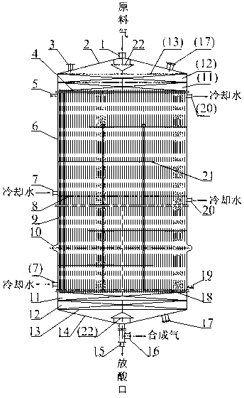 Synthetic converter for producing chloroethylene by synthetic reaction of ethyne and hydrogen chloride