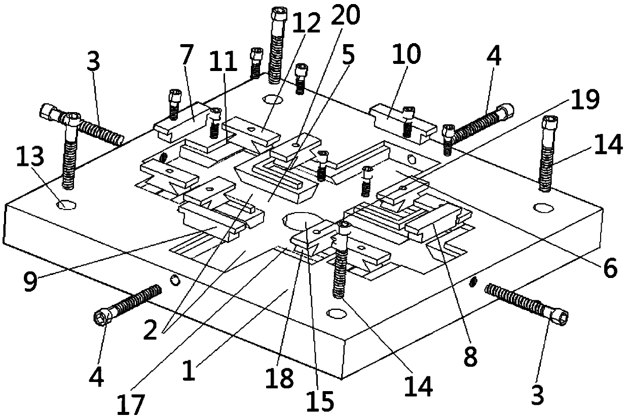 A plate sample spot welding clamping and positioning device