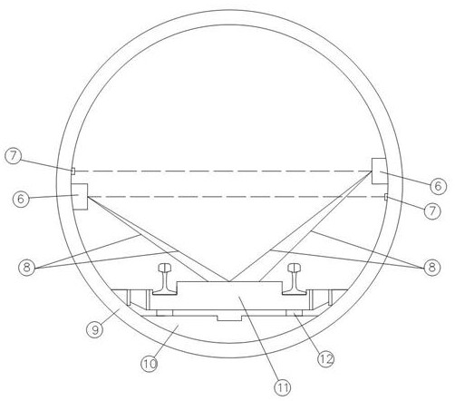 Monitoring system capable of monitoring floating slab track displacement