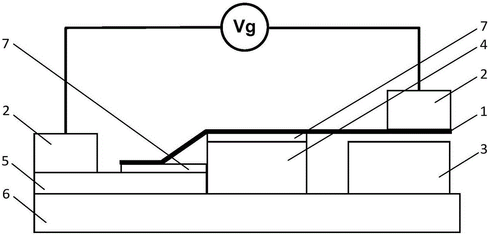 Graphene electro-optic modulation device based on photonic crystal nanometer beam resonant cavity