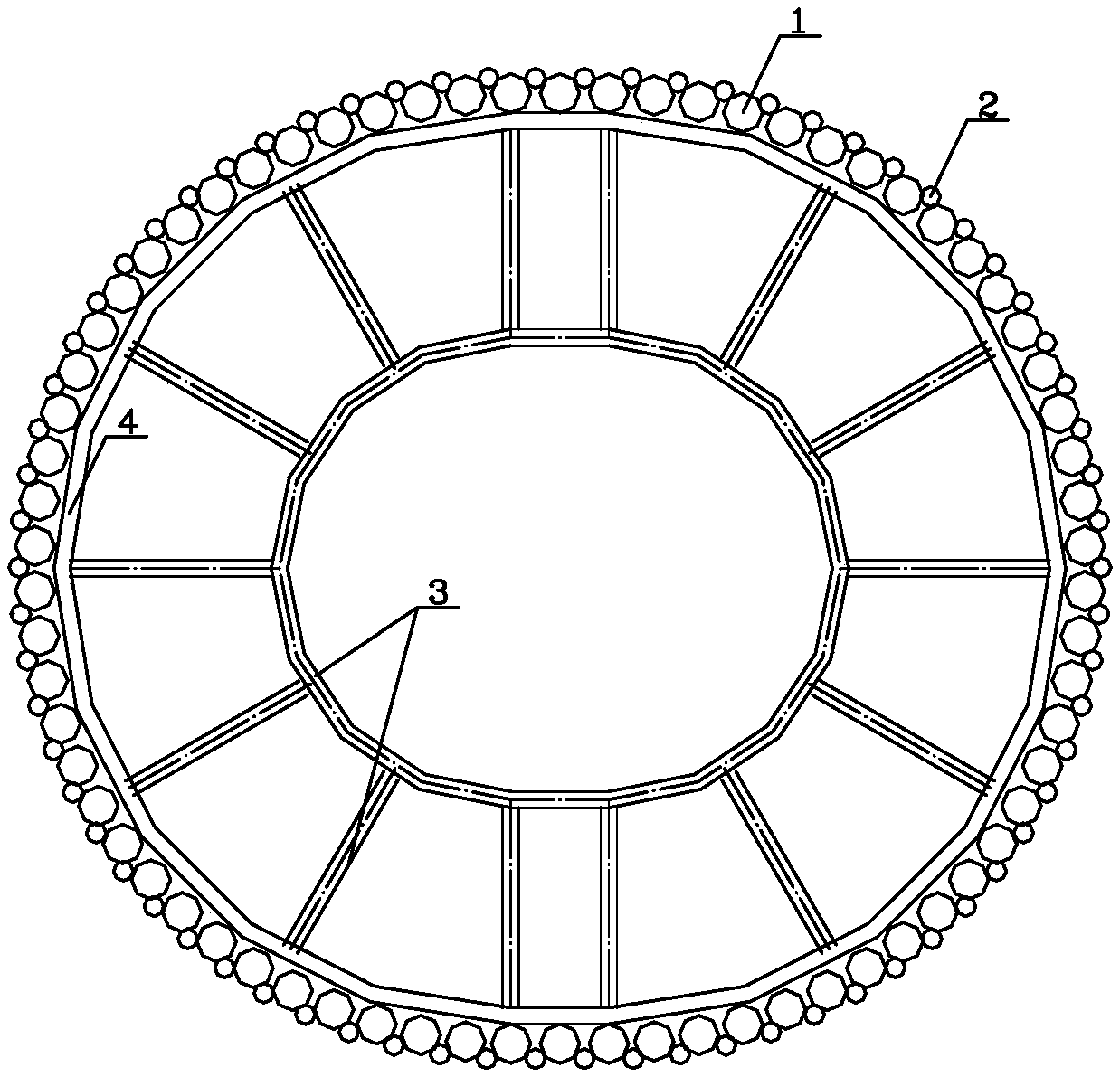 Structure suitable for large diameter underground vertical shaft type parking garage and construction method of structure