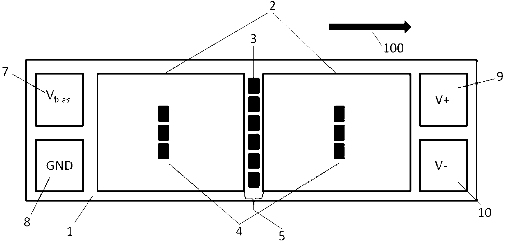 Single-chip bridge-type magnetic field sensor