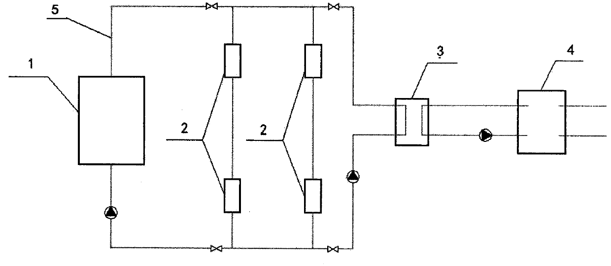 A heat transfer oil roof radiant heating system with fresh air preheating function