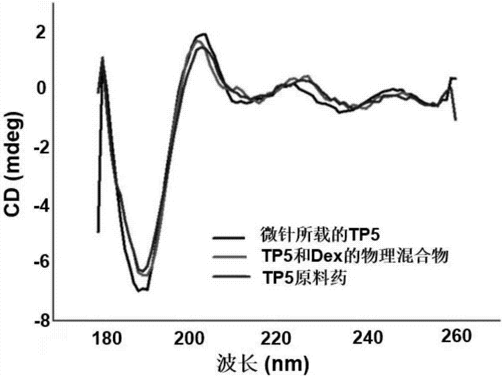 Soluble thymopentin microneedle and preparation method thereof