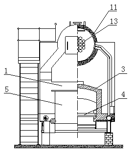 Chain coal-fired boiler capable of reducing nitrogen oxide emission