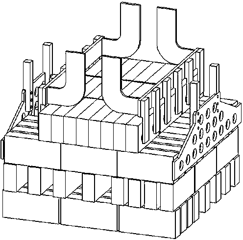 Sintered brick layered composite brick unloading method and device thereof