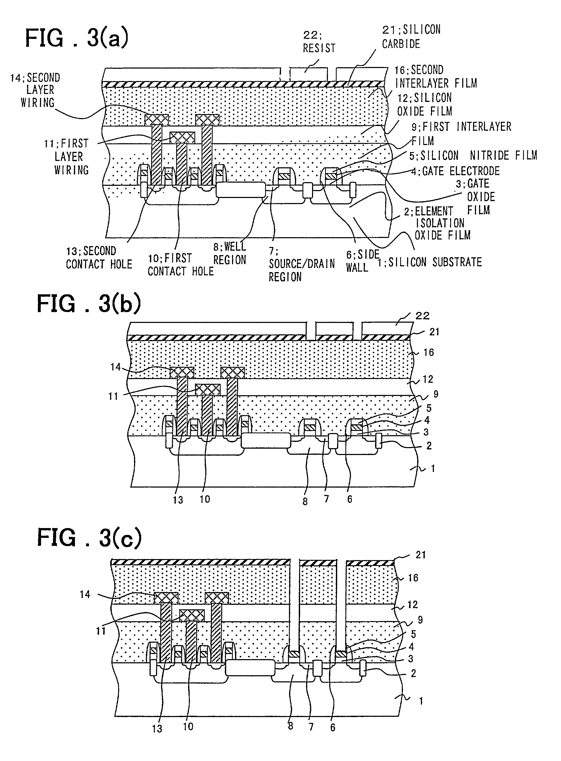 Etching mask, process for forming contact holes using same, and semiconductor device made by the process