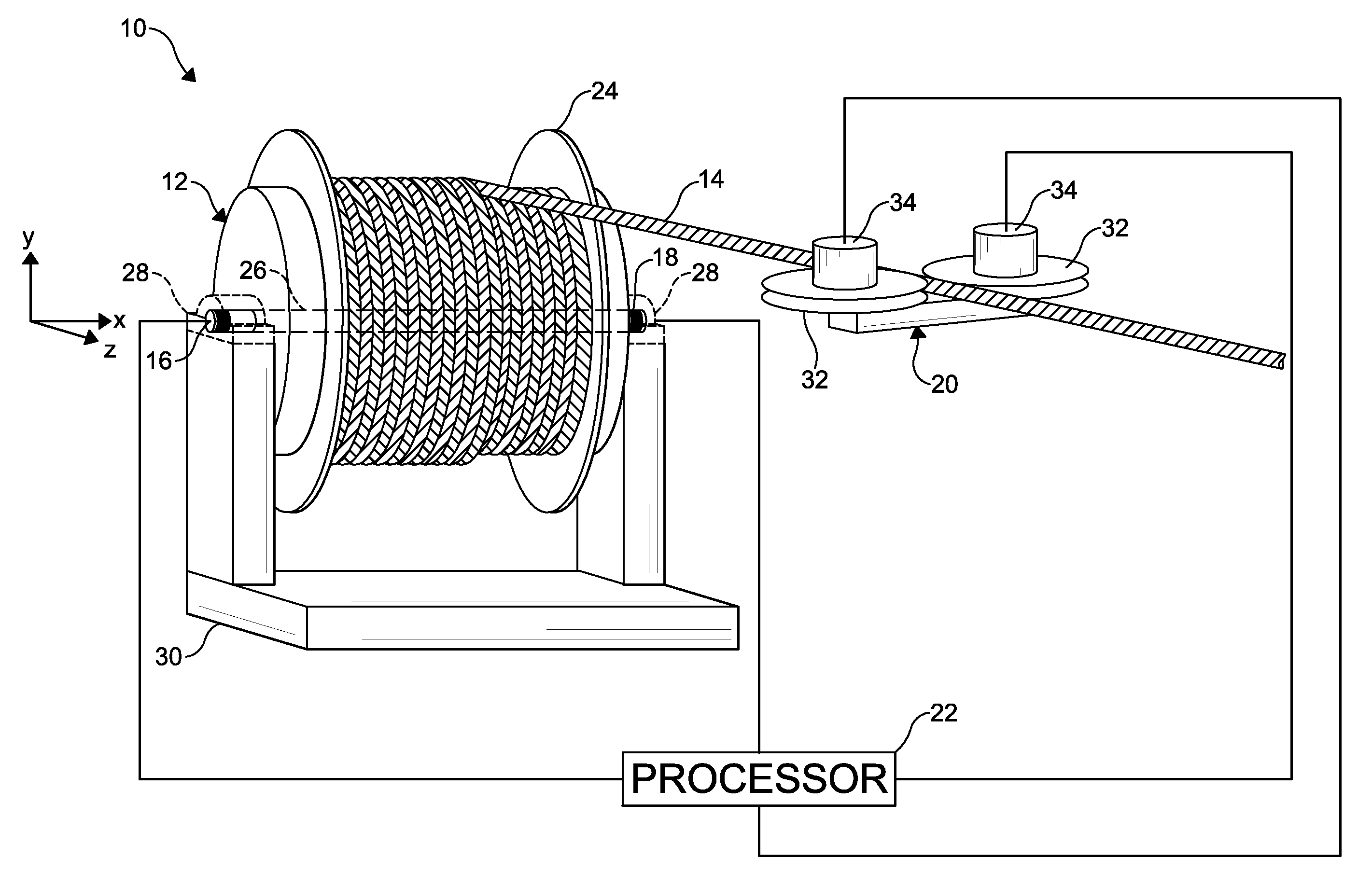 Assembly, system, and method for cable tension measurement