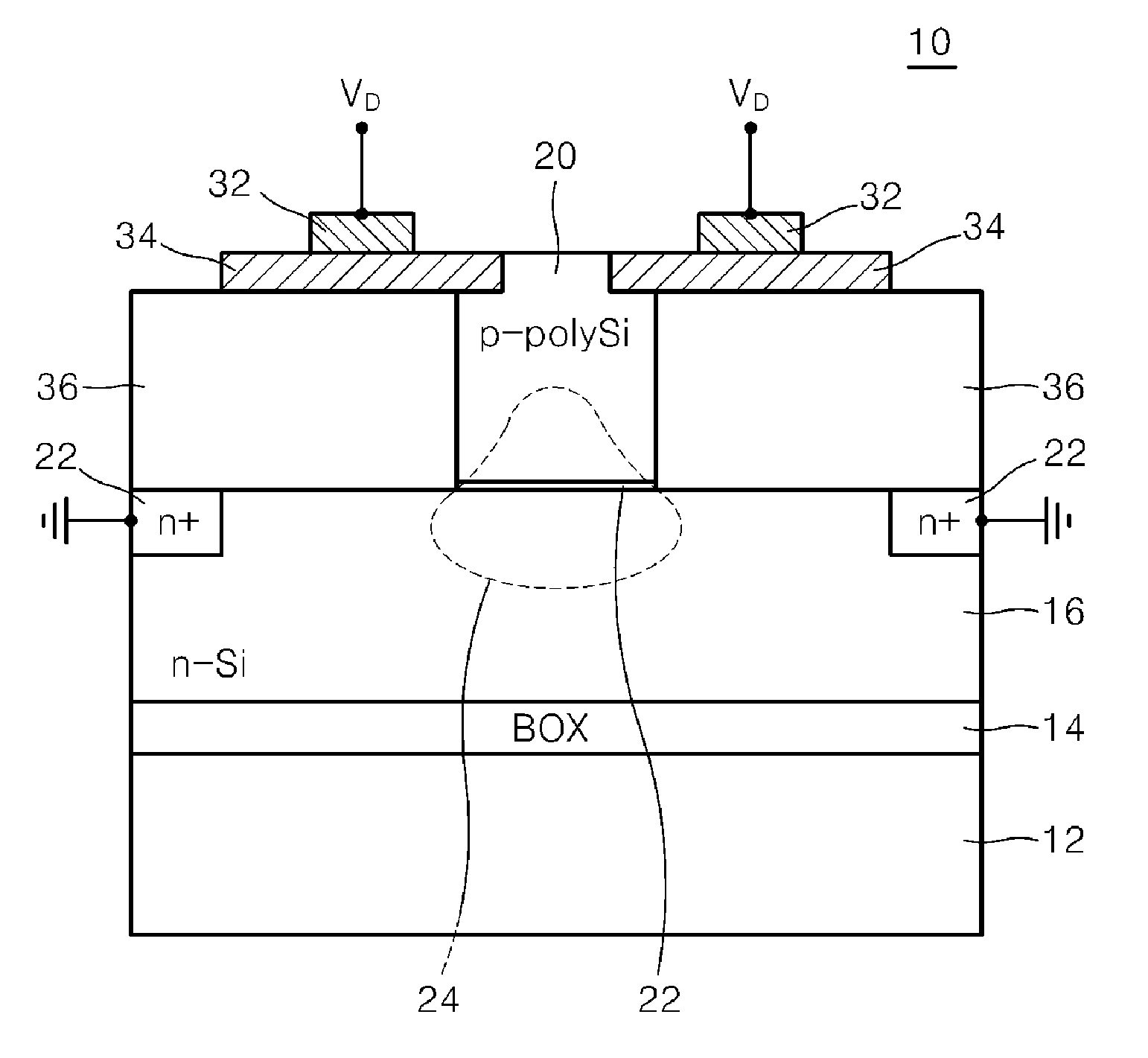 Optical device having strained buried channel